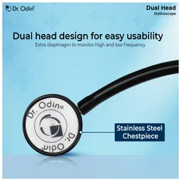 Dr. Odin Sthethoscope Dual Head (Black) image 4