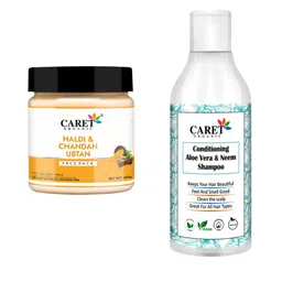 CARET ORGANIC Chandan Ubtan Face Pack-100 g & Aloevera, Neem Shampoo Combo- 300 ml-picture-26