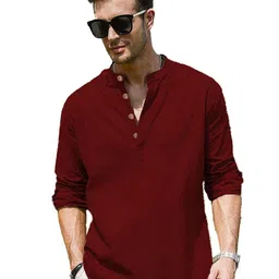 Yugnik Mandarin Collar Roll-Up Sleeves Straight Short Kurta-picture-10