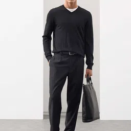 Marks & Spencer Men Tapered Fit Mid-Rise Formal Trousers-picture-21