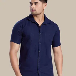 DIVISIVE Men Club Slim Fit Solid Spread Collar Cotton Casual Shirt-image-31