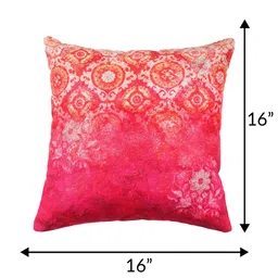 ZEBA Pink & Orange Colored 5 Pieces Ethnic Motifs Embroidered Square Cushion Covers image 2