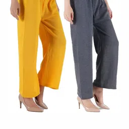 MIXFIT Women Pack Of 2 Relexed Fit High-Rise Pleated Trousers-image-9