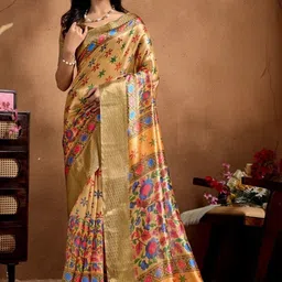 AAVEE Floral Silk Blend Saree image 5