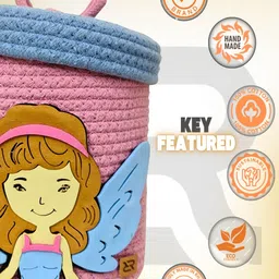 ROUGH ROAD STORE Blue Fairy Storage Basket With Lid image 4