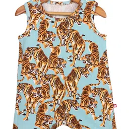 Nino Bambino Sleeveless Tiger Printed Romper - Sky Blue-picture-27