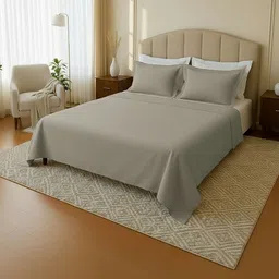 MAYFAIR HOMES LONDON Grey 144 TC King Bedsheet with 2 Pillow Covers-picture-22