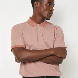 max Men Striped Polo Collar Regular Fit T-shirt-image-29