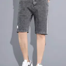 HERE&NOW Men Regular Fit Mid-Rise Denim Shorts-picture-15