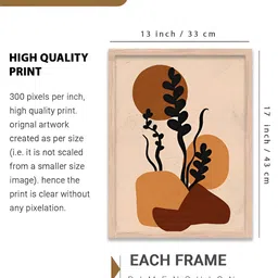 Kotart Brown & Orange 2 Pieces Wood Abstract Wall Paintings image 4