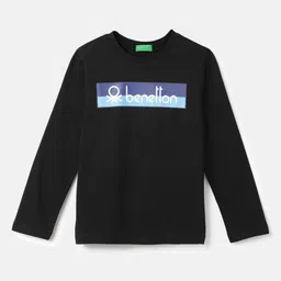 United Colors of Benetton Boys Typography Printed Pure Cotton Applique T-shirt-picture-45