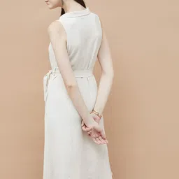 CODE by Lifestyle Women Self Design Shirt Collar Shirt Midi Dress image 4