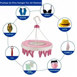 MOLTRES Pink Set of 24 Clips Clothes Plastic Hanger image 4