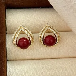 Estailo fashion Teardrop Shaped Studs Earrings image 3