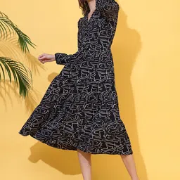 De La Moda Print Crepe Fit & Flare Midi Dress image 4
