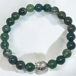 Gems Guru Unisex Buddha Moss Agate Bracelet-picture-28