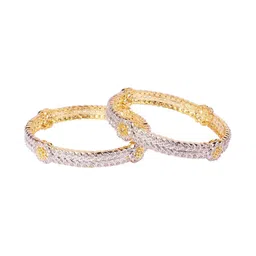 Shiv Jewels Set Of 2 Gold Plated Cubic Zirconia Studded Bangles-picture-38