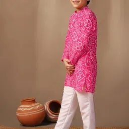 FASHION DREAM Boys Bandhani Printed Kurta with Trouser image 3