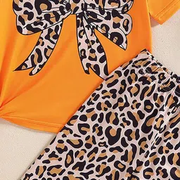 INCLUD Girls Printed Round Neck T-Shirt With Capri image 2