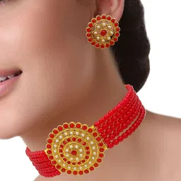 Women Click Stone-Studded Jewellery Set image 5