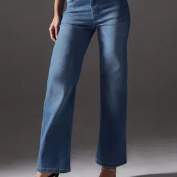 Miss Chase Women Wide Leg Light Fade Stretchable Jeans-image-76
