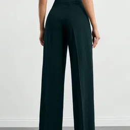 NUCOUTHS Women Super Wide Leg High-Rise Pleated Trouser image 5