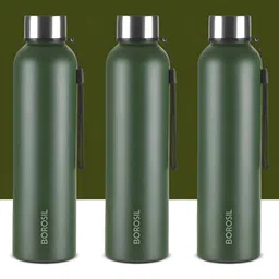 BOROSIL Green Set of 3 Stainless Steel Solid Water Bottle-picture-21