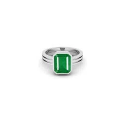 RRVGEM 4.00 KT Emerald Ring Silver Plated Ring-picture-39