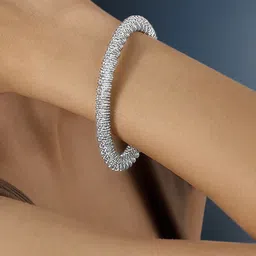 Peora Men Silver-Plated Stainless Steel Kada Bracelet image 5