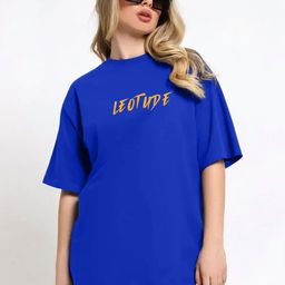 Leotude Women Graphic Printed Round Neck Cotton Oversized T-shirt-picture-42