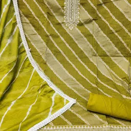 SAINOOR Beads and Stones Embroidered Semi-Stitched Dress Material image 4