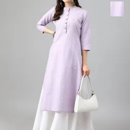 KALINI Selection Of 2 Striped Round Neck Straight Kurtas-image-17