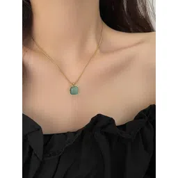 spyronix real treasure Gold-Plated Square Pendants with Chains image 2