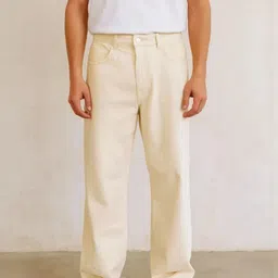 LINARIA Men Classic Regular Fit Mid-Rise Stretchable Cotton Jeans image 3