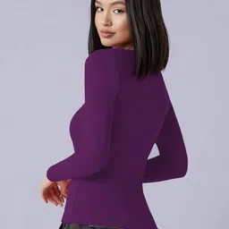 Maheshvi Women Square Neck Long Sleeves Fitted Casual Top image 5