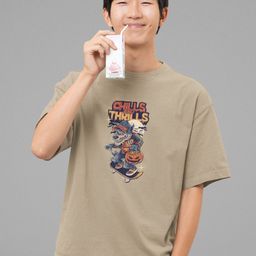 MOZIGO Men Printed Drop-Shoulder Sleeves Cotton Oversized T-shirt-picture-6