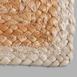 PAROKSH 4-Pcs Brown & Beige Braided Jute Reversible Square Table Placemats image 4