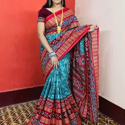 ARTFUL THREADS Ethnic Motifs Pure Cotton Handloom Sambalpuri Saree-picture-21
