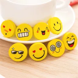 furnish marts Lovely Happy Funny Smiley Erasers / Rubber Birthday Return Gifts for Kids (Pack of 48 Pcs Erasers / 12 Packets) Non-Toxic Eraser image 5