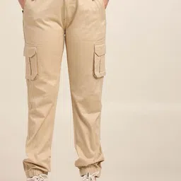 ADBUCKS Women Relaxed Fit High-Rise Cotton Joggers Trousers-picture-28