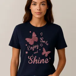 Anikmart Women Typography Printed Pure Cotton T-shirt-picture-31