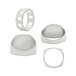 JOKER & WITCH Set Of 4 Men Sliver Plated Finger Ring image 2