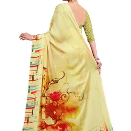 Garden Vareli Abstract Printed Satin Saree image 2