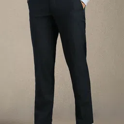 Luxure by Louis Philippe Men Textured Slim Fit Formal Trousers image 5