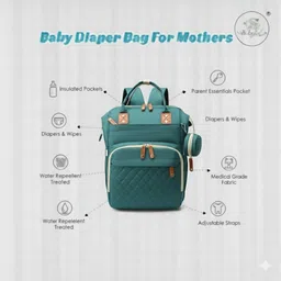 baby holic Premium Maternity Diaper Bag with Foldable Crib, Waterproof Baby Travel Backpack Tote Diaper Bags image 3