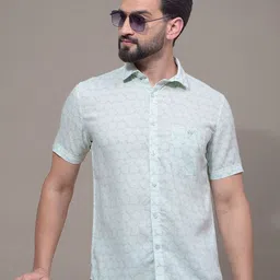 Crimsoune Club Men Classic Fit Abstract Printed Spread Collar Cotton Casual Shirt-image-68