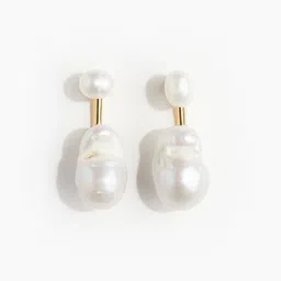 H&M Gold Plated Pearl Earrings-picture-51