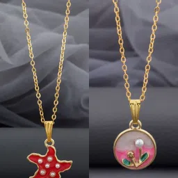 SZN Set Of 2 Stainless Steel Star Shaped Minimal Pendants With Chains-picture-40