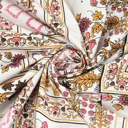 CLOTHOLOGY White & Yellow Floral 180 TC King Bedsheet with 2 Pillow Covers image 5