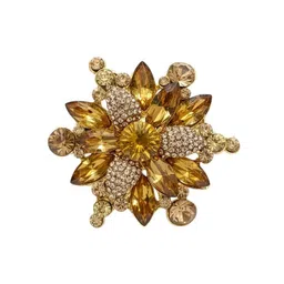 ANIKAS CREATION Gold-Plated Stone-Studded Adjustable Finger Ring image 4